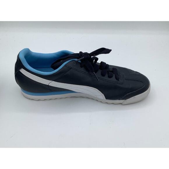 PUMA Roma Mens Shoes Size 10 Navy Blue With Light Blue Trim EUC - Picture 8 of 8